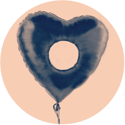 Heart balloon illustration for The Dreaded Dear John